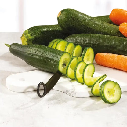 Piranha V-Shaped Serrated Vegetable Fruit Slicer Decorative Pattern Cutter with Stainless Steel Blade Non-Slip Handle for Salad